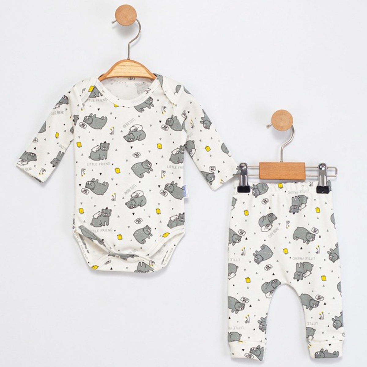 0/9 AY ERKEK CUTE BEAR BADİLİ 2Lİ TAKIM 