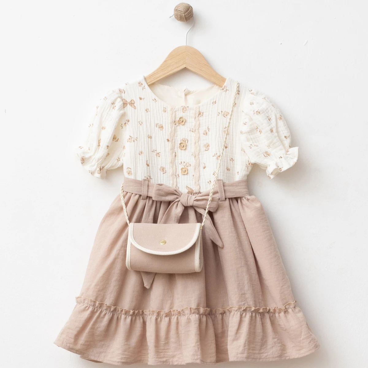 2/5 Y CANTALI CICEKLI MUSLIN ELBISE