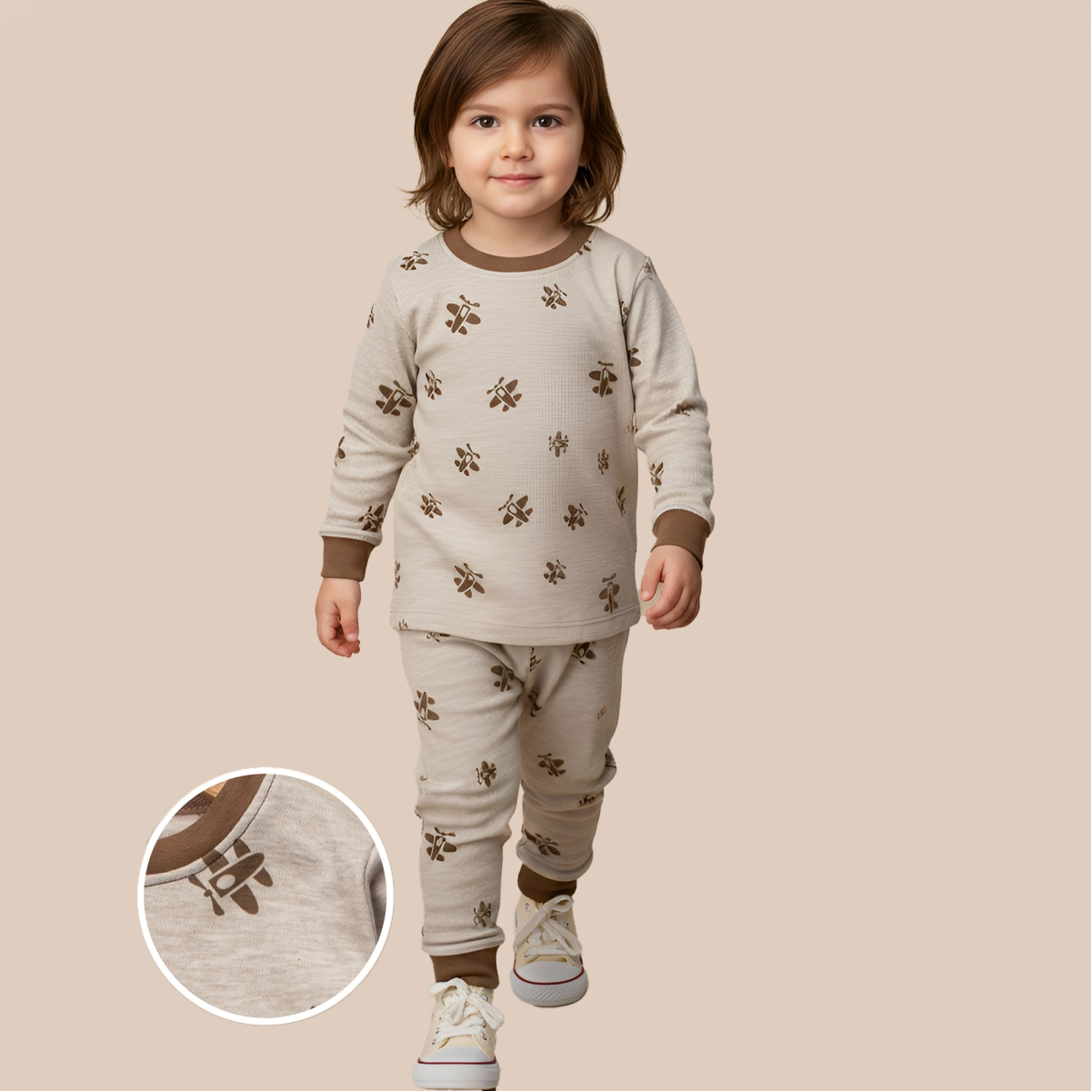 2/5 Y HELIKOPTER BASKILI ERKEK PIJAMA TAKIMI