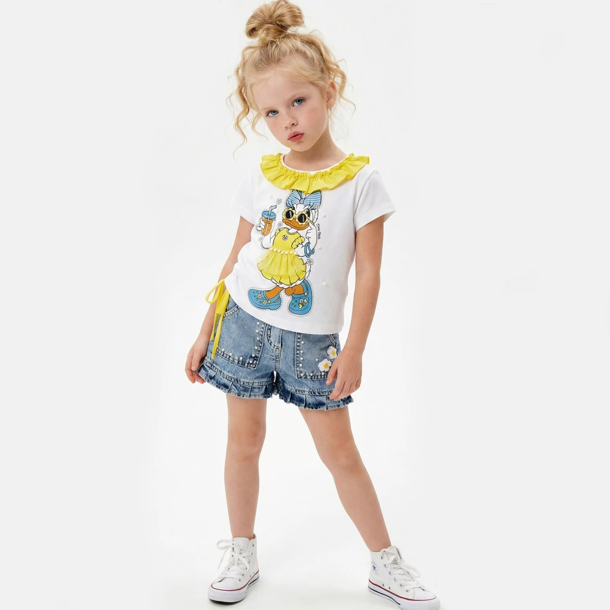 3/6 Y DAISY BASKILI KOT SORTLU KIZ TAKIM