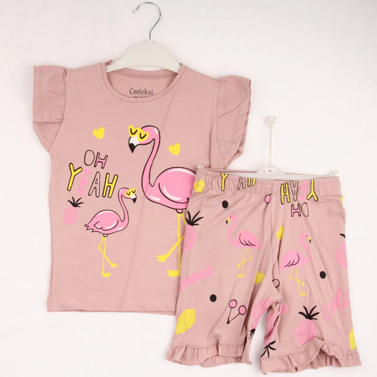 3/7 Y FLAMINGO BASKILI SORTLU KIZ TAKIM
