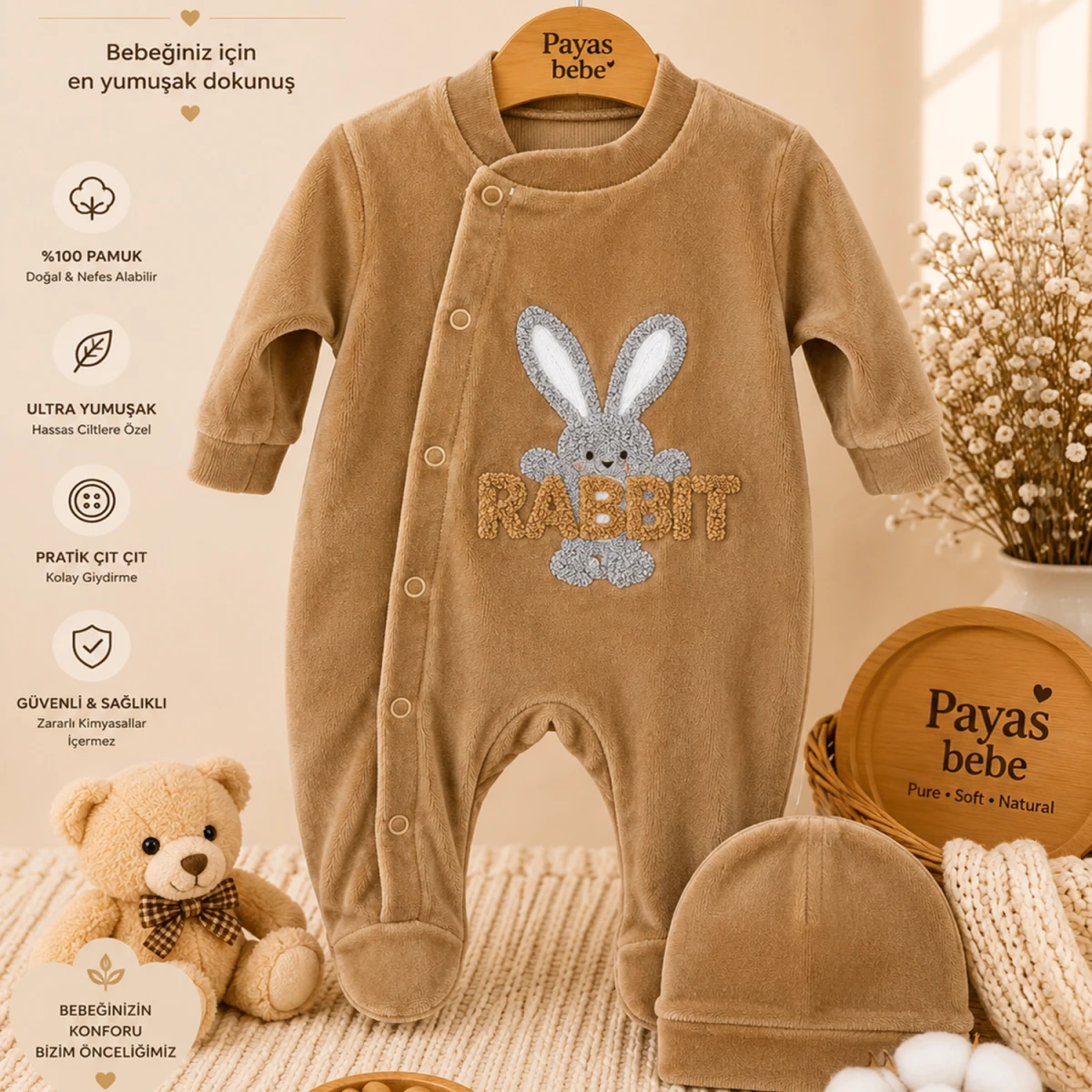 3/9 AY SUZENE RABBIT TAVSAN KADIFE BEBE TULUM