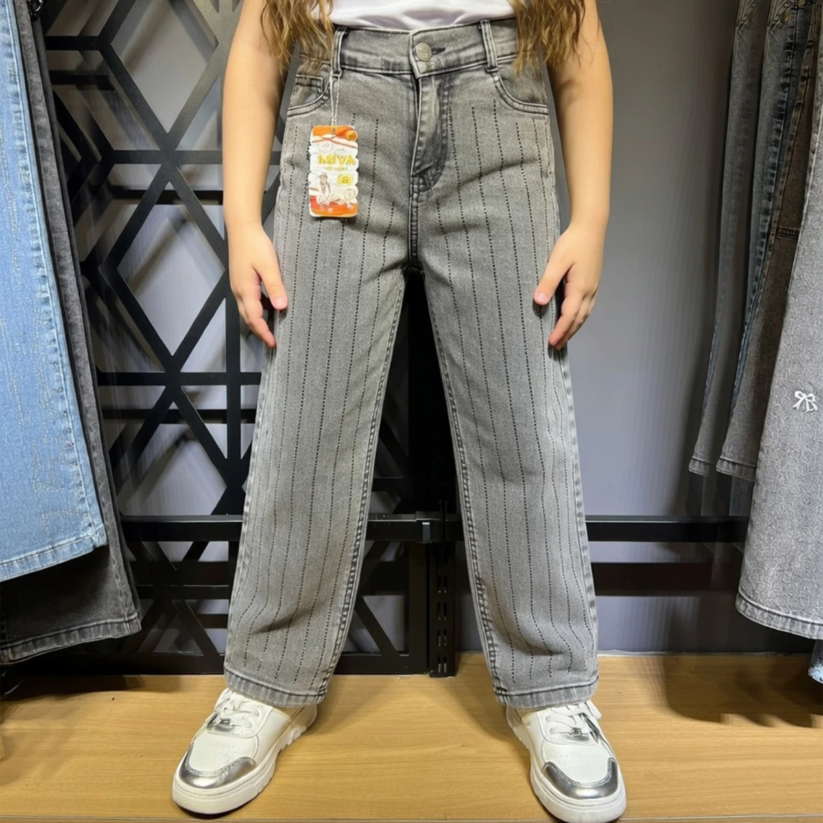 6/10 Y SIRA TASLI KIZ KOT PANTOLON