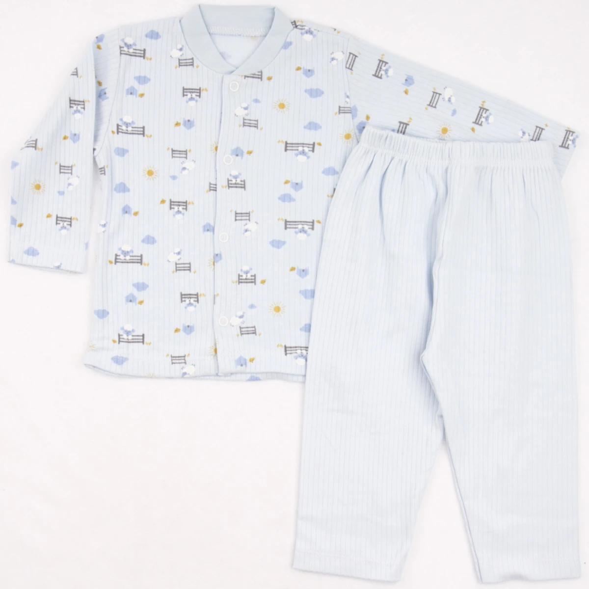 6/18 AY KUZU BASKILI 2LI CITCITLI PIJAMA TAKIM
