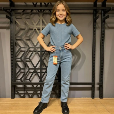 11/15 YAS TASLI KIZ KOT PANTOLON