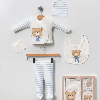 1/3 AY ERKEK ÇİZGİLİ ERKEK AYICIK 5 Lİ SET