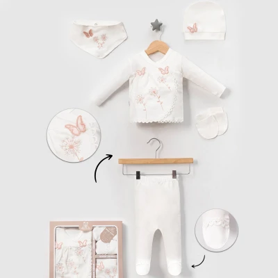 1/3 AY KIZ EKRU ÇITIR ÇİÇEKLİ 5 Lİ SET