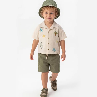 1/3 YAS ERKEK MÜSLİN GÖMLEK ŞAPKALI TAKIM 