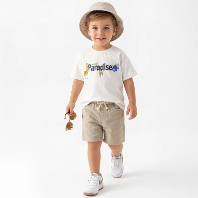 1/3 YAS ERKEK MÜSLİN ZÜRAFA  ŞAPKALI TAKIM 