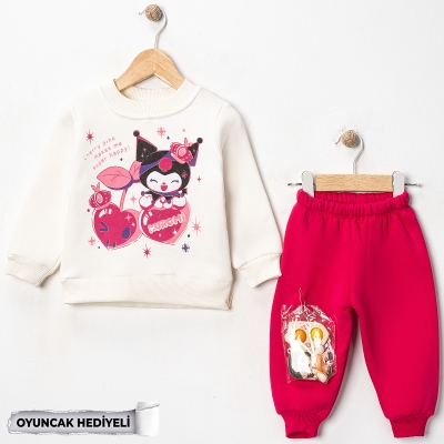 1/4 Y KUROMI CHERRY PINK BASKILI KIZ TAKIM