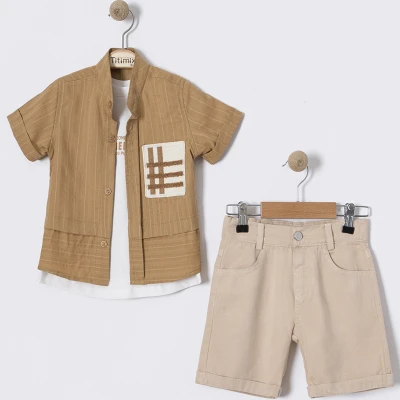 1/4 YAS ERKEK 26776 1/4YAŞ ÇİZGİLİ ÜÇLÜ TAKIM