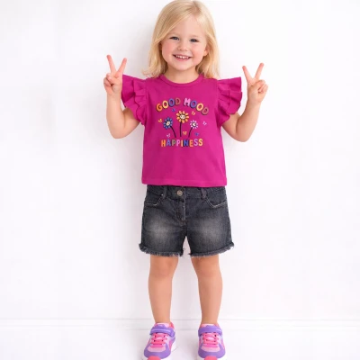 1/5 Y GOOD MOOD BASKILI KOT SORTLU KIZ TAKIM