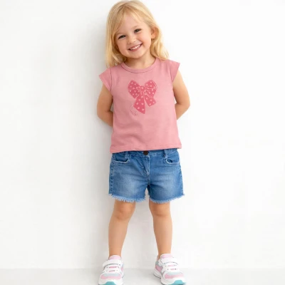 1/5 Y KURDELE BASKILI KOT SORTLU KIZ TAKIM