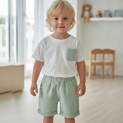 1/5 Y MUSLIN CEPLI TISORTLU SORTLU ERKEK TAKIM