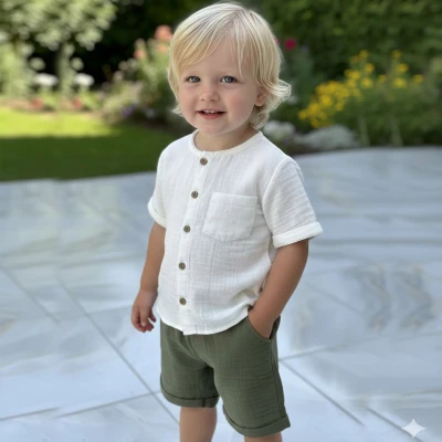 1/5 Y MUSLIN GOMLEK SORTLU ERKEK TAKIM