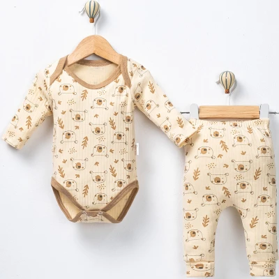 1/9 AY ERKEK GEOMETRİK AYI BODYLİ 2Lİ TAKIM 