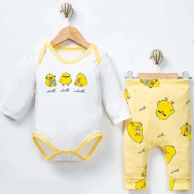 1/9 AY UNİSEX MİNİK CİVCİVLER BODYLI 2Lİ TAKIM 