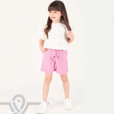 2/5 Y CICEK BLUZLU SORTLU KIZ TAKIM