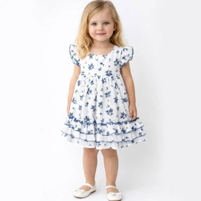 2/5 Y CICEKLI ETEKLERI FIRFIRLI ELBISE