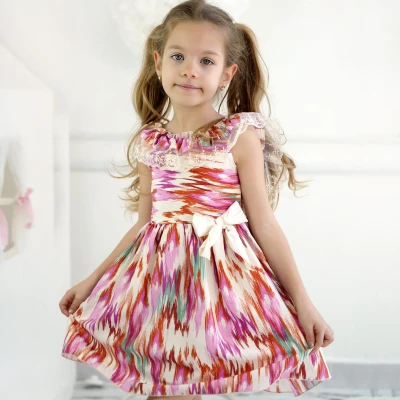 2/5 Y DANTELLI COK RENKLI FIYONKLU ELBISE