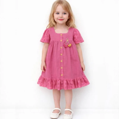 2/5 Y DUGMELI FISTOLU ETEKLI ELBISE