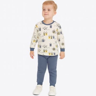 2/5 Y EVLER KEDI BASKILI ERKEK PIJAMA TAKIMI