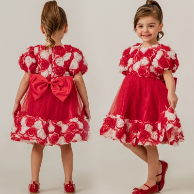 2/5 Y GUL APLIKELI SU YOLU ELBISE