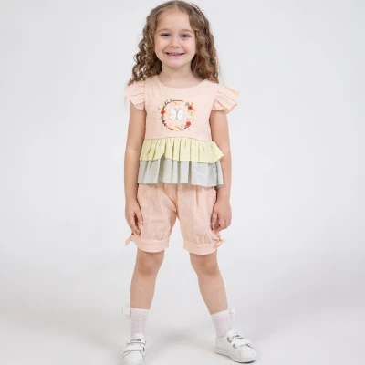 2/5 Y KELEBEK NAKISLI SORTLU KIZ TAKIM