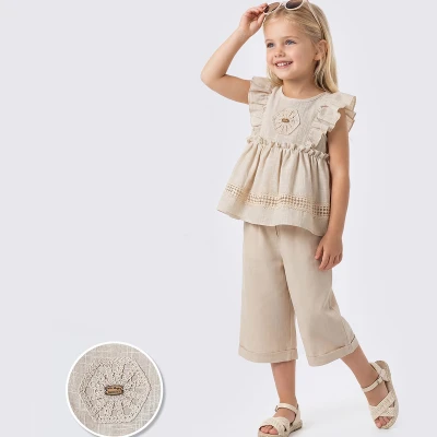 2/5 Y KETEN GOMLEKLI KAPRILI KIZ TAKIM