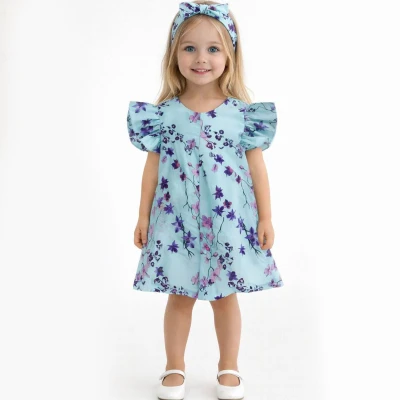 2/5 Y KOLLARI FIRFIRLI CICEKLI ELBISE