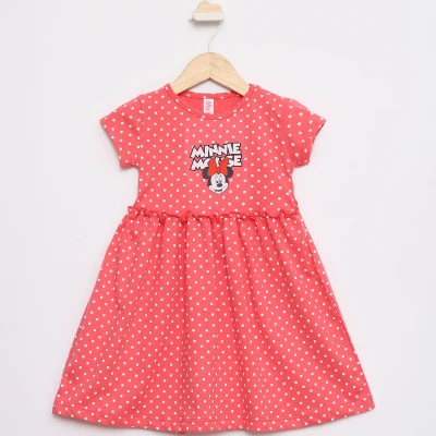 2/5 Y MINI BASKILI PUANLI ELBISE