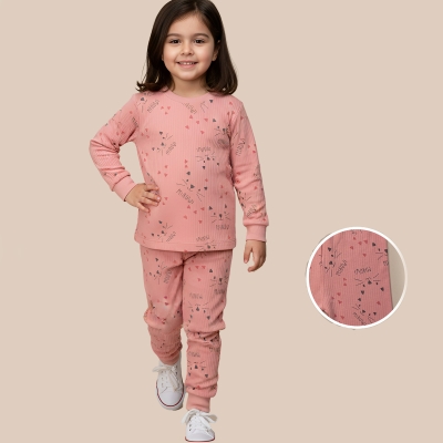 2/5 Y MIYAV BASKILI KIZ PIJAMA TAKIMI