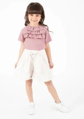 2/5 Y PUANLI FIRFIR BLUZLU SORTLU KIZ TAKIM