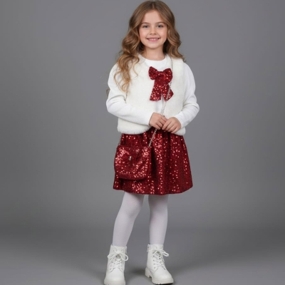 2/5 Y PUL ETEKLI KURK YELEKLI KIZ TAKIM