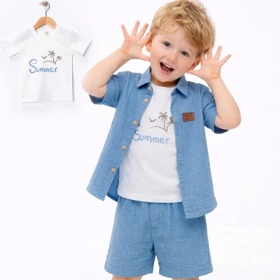 2/5 Y SUMMER GOMLEKLI SORTLU 3LU ERKEK TAKIM