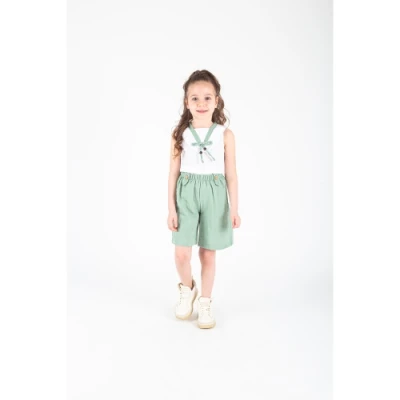 2/5 Y YAKA DETAY BLUZLU SORTLU KIZ TAKIM