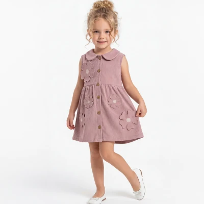 2/5 Y YAKALI PAPATYA NAKISLI ELBISE