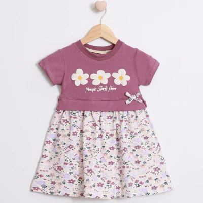 2/5 YAS ÇIÇEK BASKILI ELBİSE 