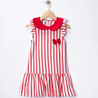 2/5 YAS FIYONKLU ÇIZGİLİ ELBİSE