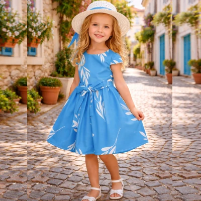 2/5 YAŞ  KEMERLI ELBİSE 