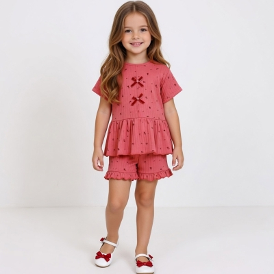 2/5 YAS KIZ ÇİÇEKLİ BASKILI TAKIM