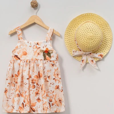 2/5 YAS KIZ ÇİÇEKLİ ELBİSE