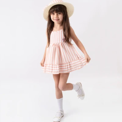 2/5 YAS KIZ ÇİZGİLİ ELBİSE