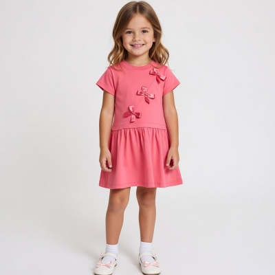 2/5 YAS KIZ FİYONK AKSESUARLI ELBİSE