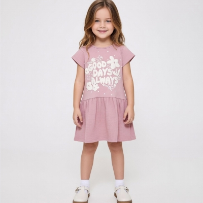 2/5 YAS KIZ PUANLI MÜSLİN ELBİSE