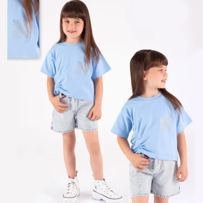 2/6 Y TASLI TISORTLU SORTLU KIZ TAKIM