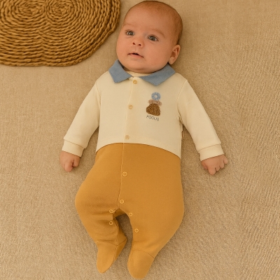 3/6 AY ERKEK FOCUS SÜZENE NAKIŞLI VE ÖRME YAKALI T