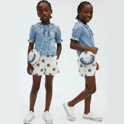 3/6 Y DUGMELI GOMLEKLI SORTLU KIZ TAKIM