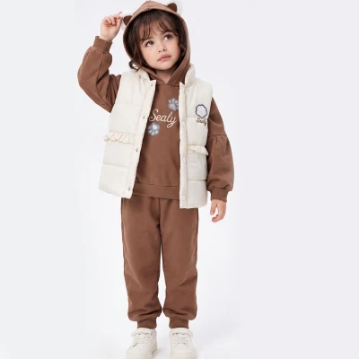 3/6 Y TAVSAN KULAKLI YELEKLI 3LU KIZ TAKIM
