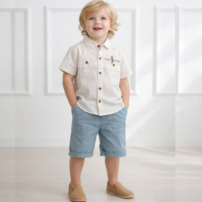 3/6 YAS ERKEK APOLETLİ GÖMLEK ERKEK İKİLİ TAKIM 